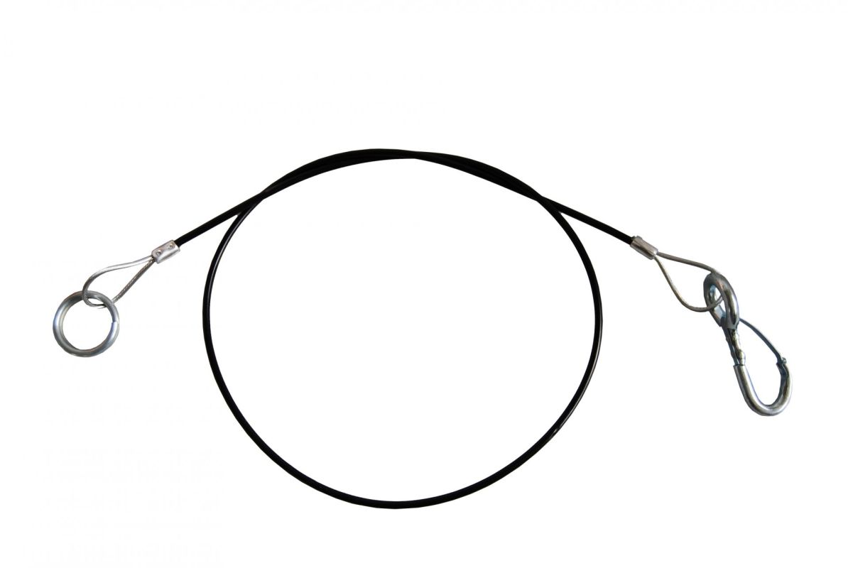 Bünte Abreißseil 1.000mm m.Haken+Ring,schwarz PVCummant